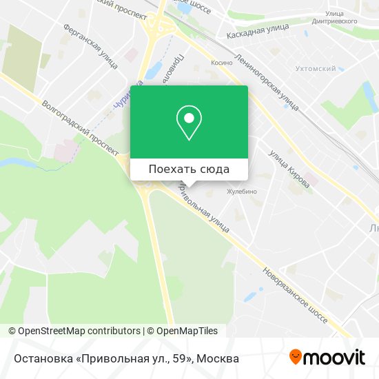 Карта Остановка «Привольная ул., 59»