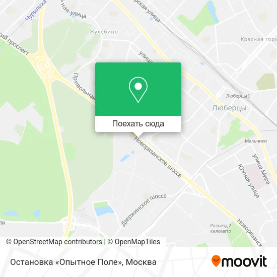 Карта Остановка «Опытное Поле»