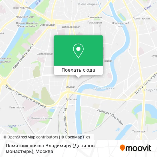 Карта Памятник князю Владимиру (Данилов монастырь)