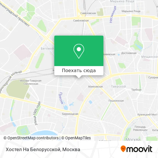 Карта Хостел На Белорусской