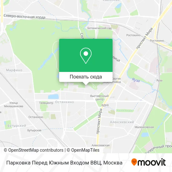 Карта Парковка Перед Южным Входом ВВЦ