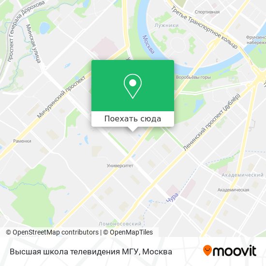 Карта Высшая школа телевидения МГУ
