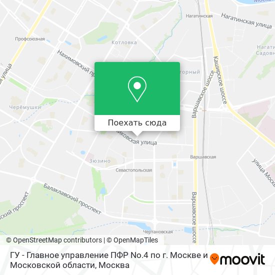 Карта ГУ - Главное управление ПФР No.4 по г. Москве и Московской области