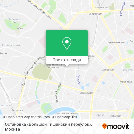 Карта Остановка «Большой Тишинский переулок»