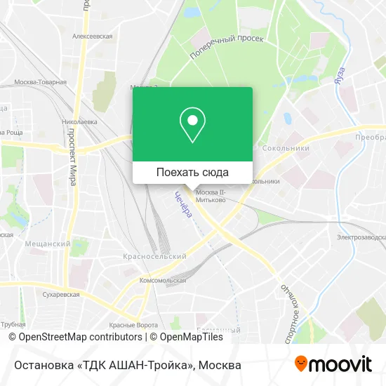 Карта Остановка «ТДК АШАН-Тройка»