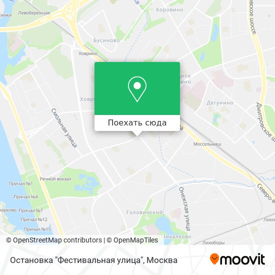 Карта Остановка "Фестивальная улица"