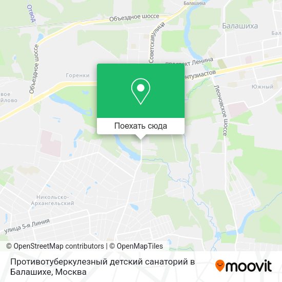 Карта Противотуберкулезный детский санаторий в Балашихе