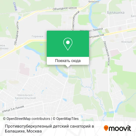 Карта Противотуберкулезный детский санаторий в Балашихе