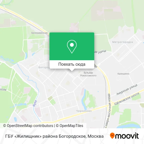 Карта ГБУ «Жилищник» района Богородское