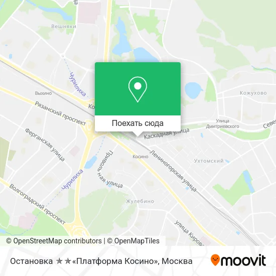Карта Остановка «Платформа Косино»