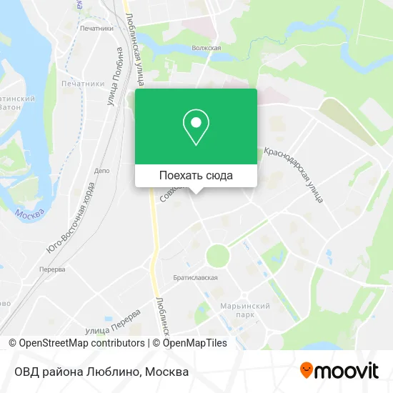 Карта ОВД района Люблино