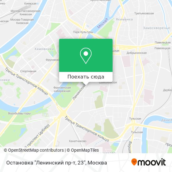 Карта Остановка "Ленинский пр-т, 23"