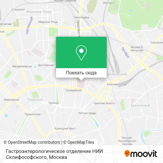 Карта Гастроэнтерологическое отделение НИИ Склифософского