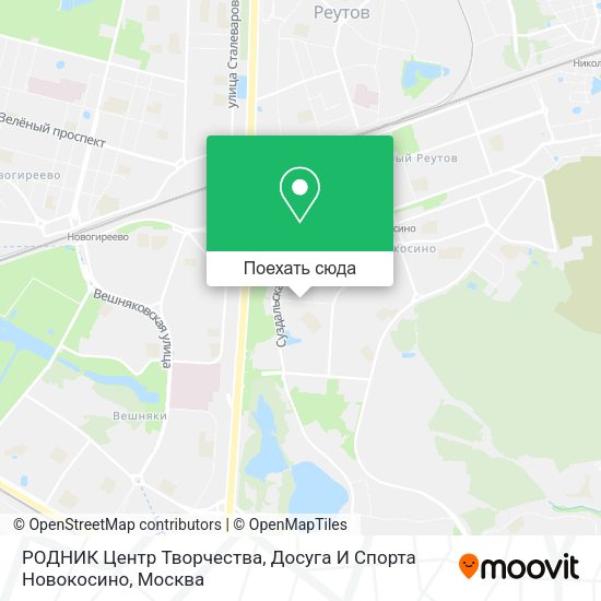 Карта РОДНИК Центр Творчества, Досуга И Спорта Новокосино