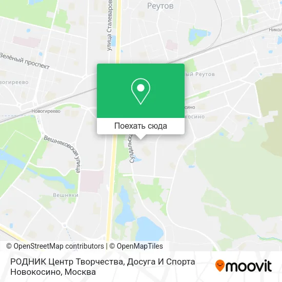 Карта РОДНИК Центр Творчества, Досуга И Спорта Новокосино
