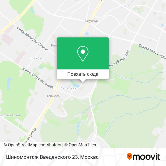 Карта Шиномонтаж Введенского 23