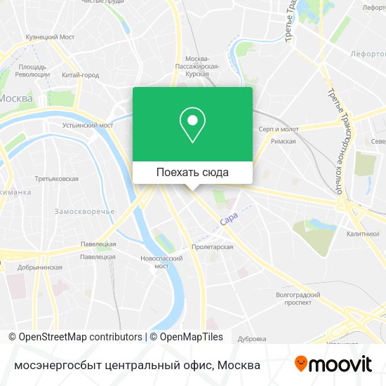 Карта мосэнергосбыт центральный офис
