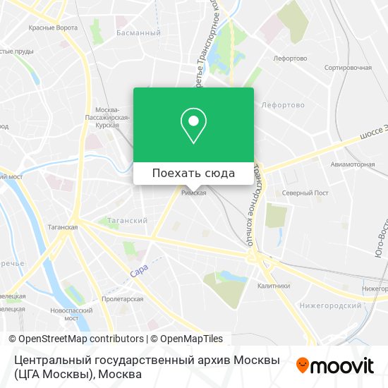 Карта Центральный государственный архив Москвы (ЦГА Москвы)