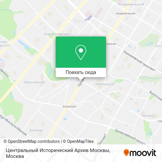 Карта Центральный Исторический Архив Москвы
