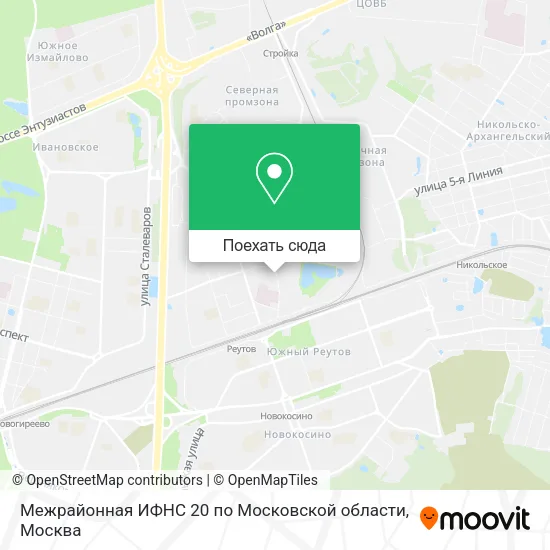 Карта Межрайонная ИФНС 20 по Московской области