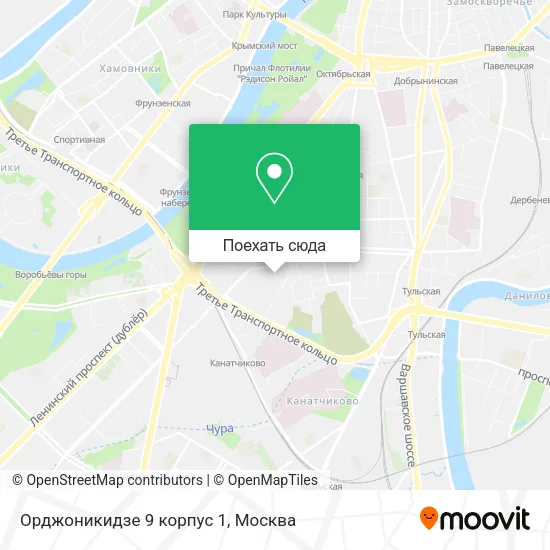 Карта Орджоникидзе 9 корпус 1