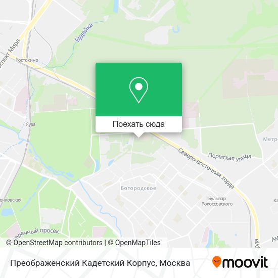 Карта Преображенский Кадетский Корпус