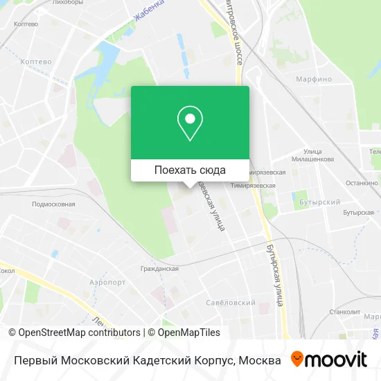 Карта Первый Московский Кадетский Корпус