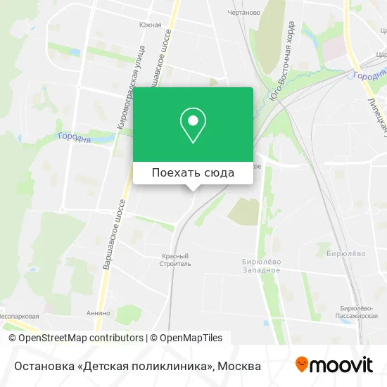 Карта Остановка «Детская поликлиника»