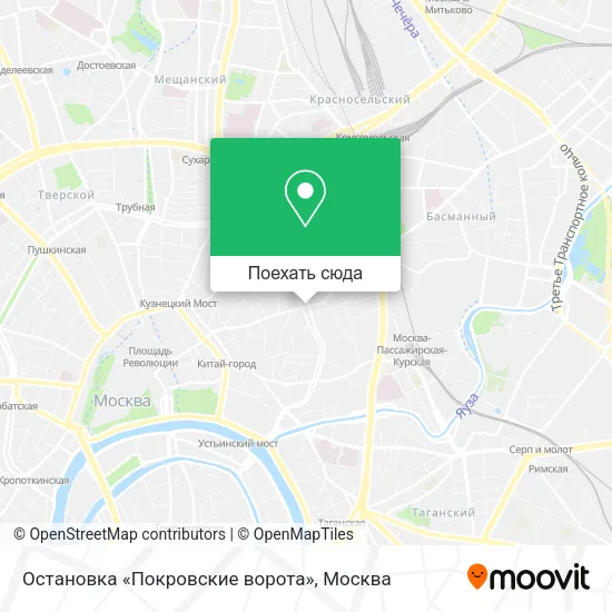 Карта Остановка «Покровские ворота»