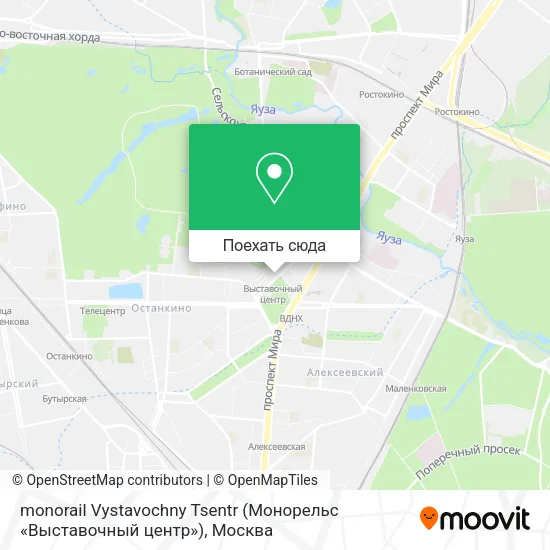 Карта monorail Vystavochny Tsentr (Монорельс «Выставочный центр»)