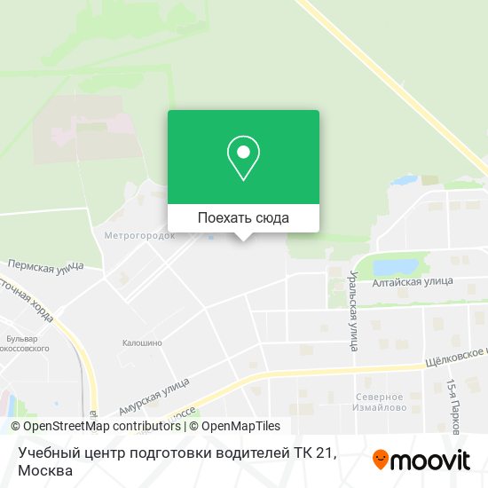 Карта Учебный центр подготовки водителей ТК 21