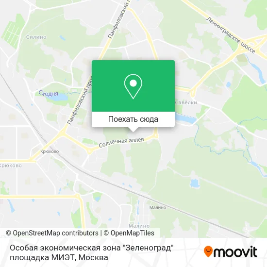 Карта Особая экономическая зона "Зеленоград" площадка МИЭТ