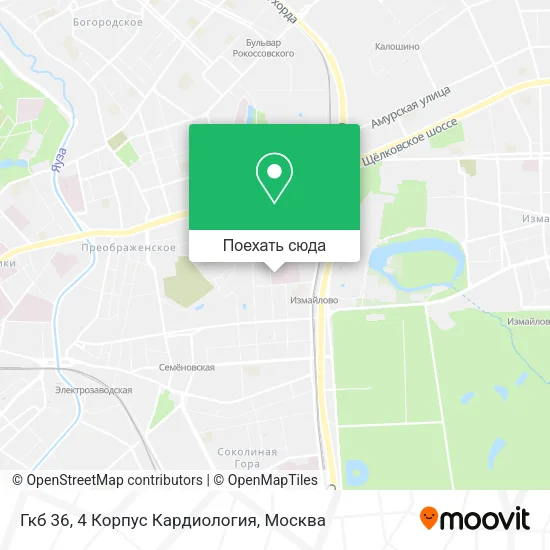 Карта Гкб 36, 4 Корпус Кардиология