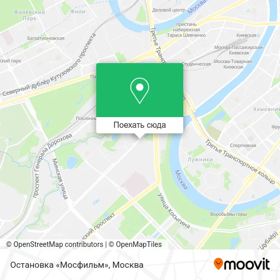 Карта Остановка «Мосфильм»
