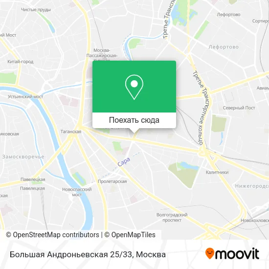 Карта Большая Андроньевская 25/33