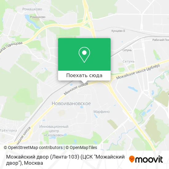 Карта Можайский двор (Лента-103) (ЦСК "Можайский двор")