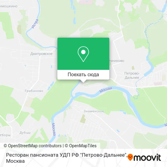 Карта Ресторан пансионата УДП РФ "Петрово-Дальнее"