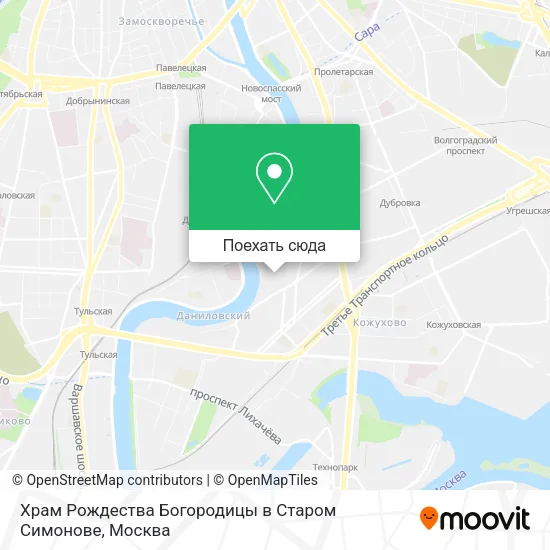 Карта Храм Рождества Богородицы в Старом Симонове