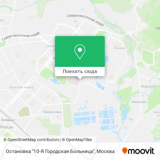 Карта Остановка "10-Я Городская Больница"
