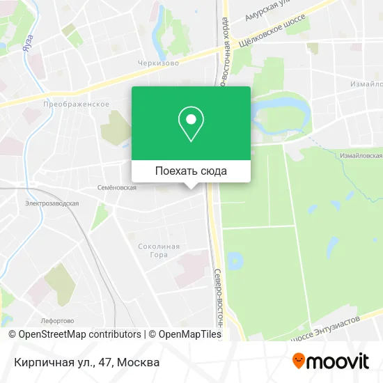 Карта Кирпичная ул., 47