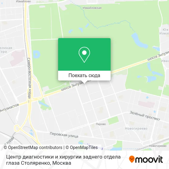 Карта Центр диагностики и хирургии заднего отдела глаза Столяренко