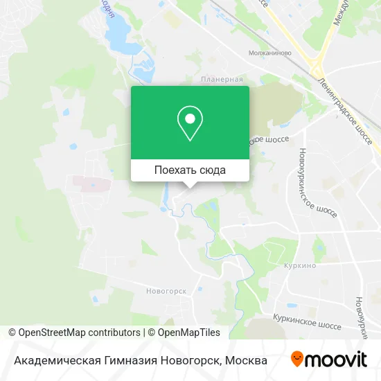 Карта Академическая Гимназия Новогорск