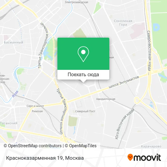Карта Красноказарменная 19