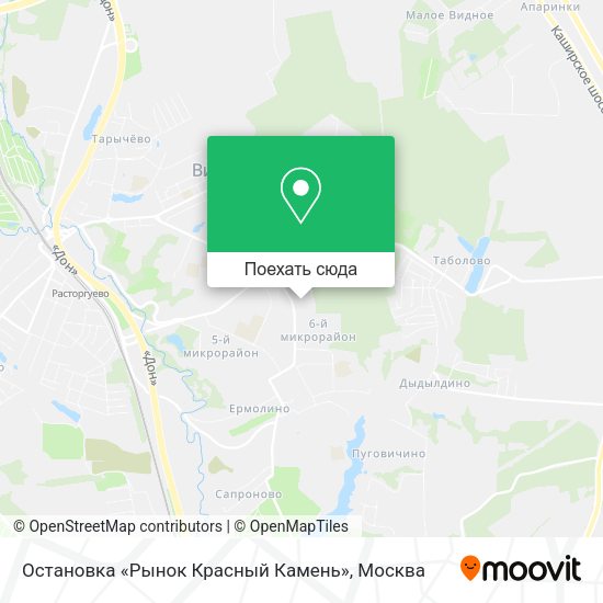 Карта Остановка «Рынок Красный Камень»