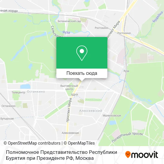Карта Полномочное Представительство Республики Бурятия при Президенте РФ