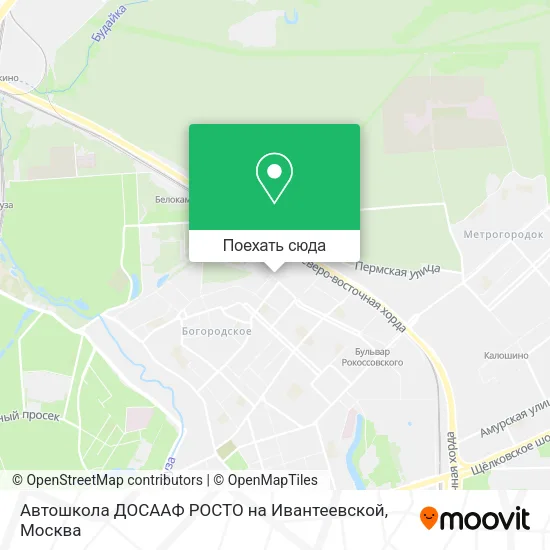 Карта Автошкола ДОСААФ РОСТО на Ивантеевской
