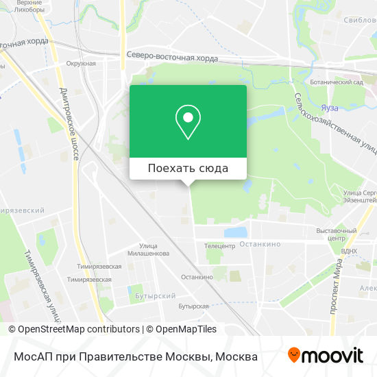 Карта МосАП при Правительстве Москвы