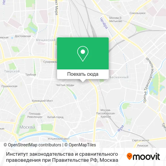 Карта Институт законодательства и сравнительного правоведения при Правительстве РФ