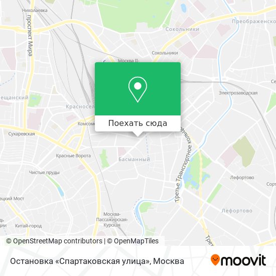 Карта Остановка «Спартаковская улица»