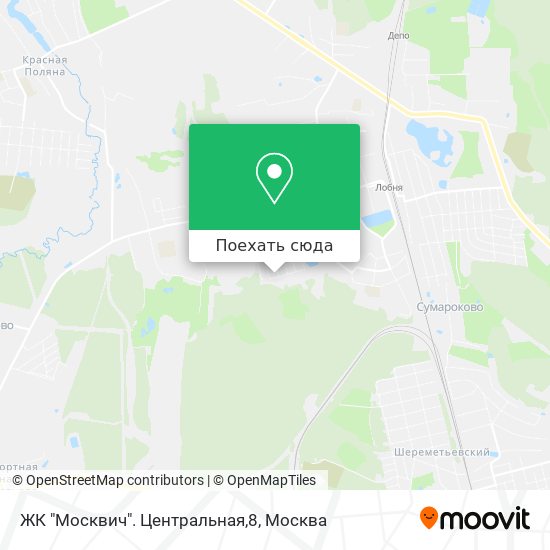 Карта ЖК "Москвич". Центральная,8
